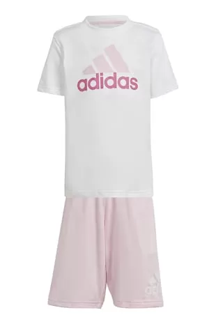 adidas Sportswear - Set de tricou si pantaloni scurti cu logo - 2 piese